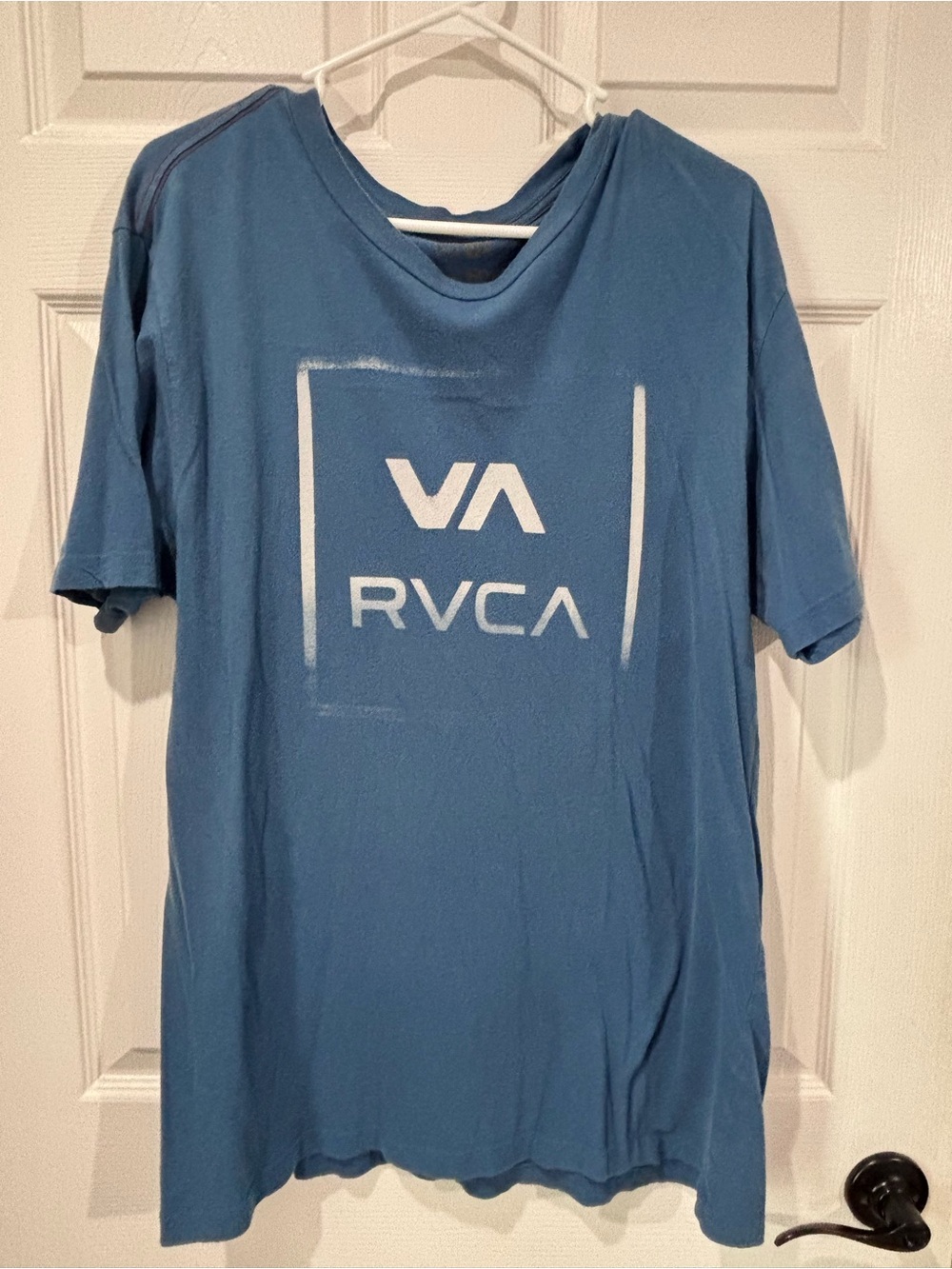 RVCA T-Shirt Blue Mens XL Short Sleeve Graphic Logo Surfer